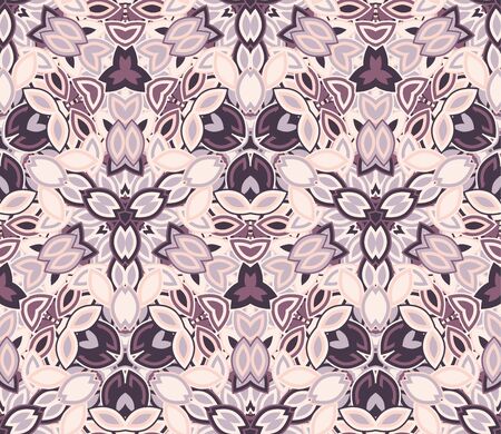Kaleidoscope seamless pattern, background. Composed of colored abstract shapes.のイラスト素材