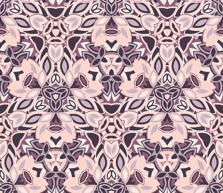 Kaleidoscope seamless pattern, background. Composed of colored abstract shapes.のイラスト素材