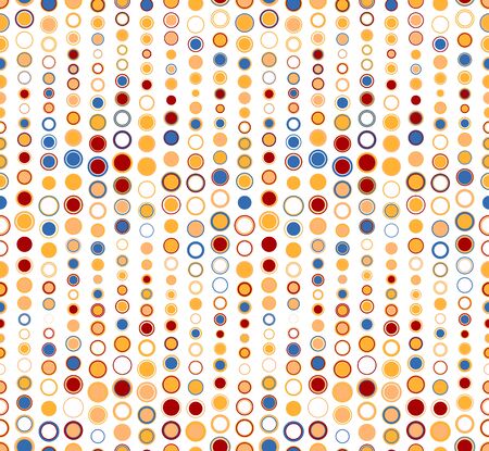 Seamless pattern on a white background. Has the shape of a wave. Consists of geometric elements of circle shape in color.のイラスト素材