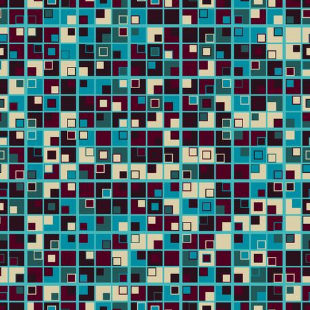 Colorful mosaic seamless pattern, background consisting of square elements.のイラスト素材