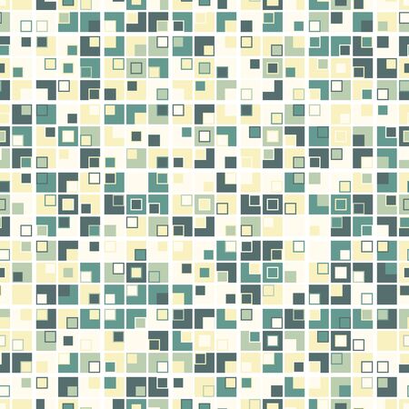 Mosaic geometric seamless pattern in color. The texture consists of squares. On white background.のイラスト素材