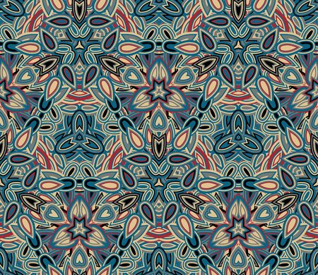 Kaleidoscope seamless pattern, background. Colorful abstract shapes.のイラスト素材