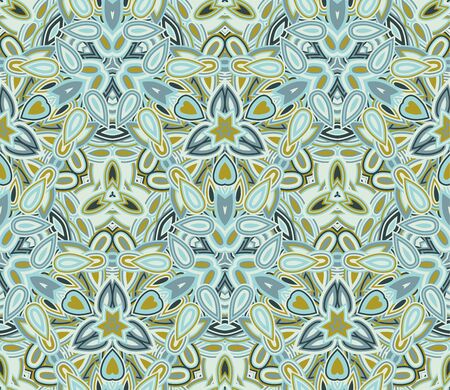 Kaleidoscope seamless pattern, background. Abstract shapes.のイラスト素材