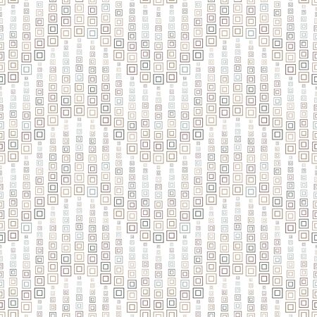 Geometric seamless pattern on white background. Has the shape of a wave. It consists of colored through squares of different sizes.のイラスト素材