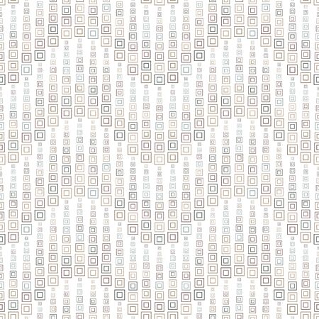 Geometric seamless pattern on white background. Has the shape of a wave. It consists of colored through squares of different sizes.