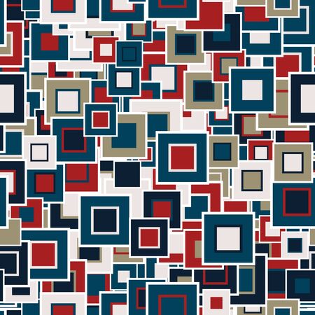 Abstract seamless pattern, Background, Texture, Geometrical elements of a square form, Free position, Graphic mosaic.のイラスト素材