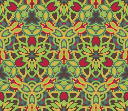 Colorful abstract seamless pattern, background. Composed of colored shapes.のイラスト素材