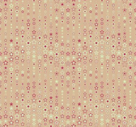 Seamless pattern, background. Has the shape of a wave. Consists of geometric elements. Colored stars.のイラスト素材