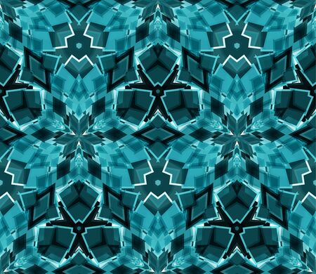 Kaleidoscope seamless pattern. Composed of abstract shapes. Useful as design element for texture and artistic compositions.のイラスト素材