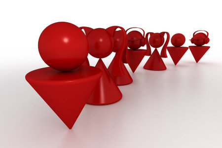 3d model queue. Made in 3ds maxの写真素材