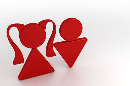 boy and girl. 3d modelの写真素材