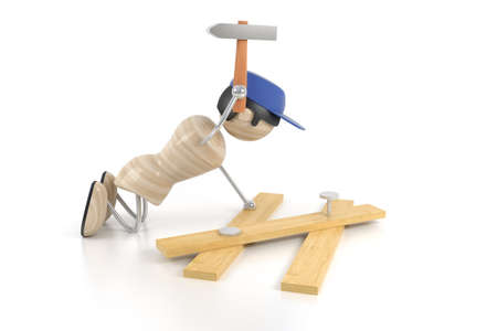 carpenter and hammerの写真素材