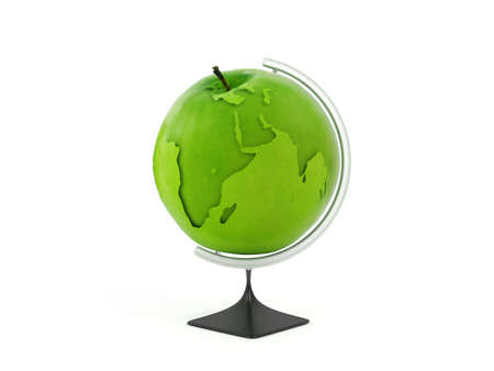 Globe earth in green apple. Concept educationの写真素材