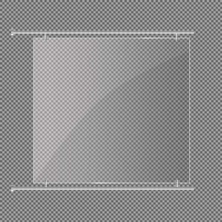 Glass plates acrylic banners on transparent background.のイラスト素材