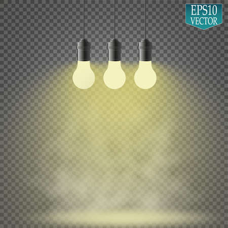 Light bulb illuminated, realistic vector illustration. Vectorのイラスト素材