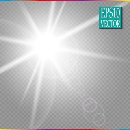Transparent sunlight special lens flare light effect.のイラスト素材