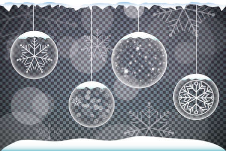 Christmas ornaments made from snowflakes, vector illustration.のイラスト素材