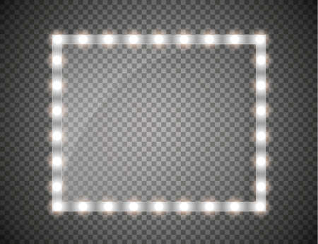 Glass frame with lights isolated, vector illustration.のイラスト素材