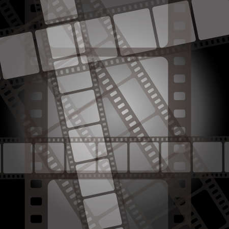 Set of vector film strip isolated on transparent backgroundのイラスト素材