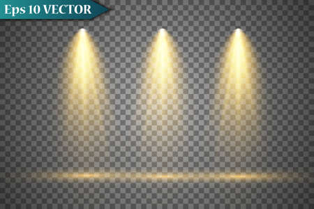 Vector Spotlights. Scene. Light Effects. Glow light effect. Vector illustration.のイラスト素材