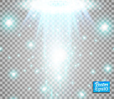 Vector white glitter wave abstract illustration. White star dust trail sparkling particles isolated on transparent background. Magic conceptのイラスト素材