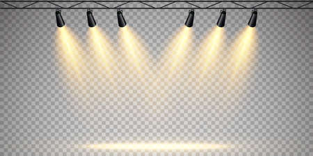 Vector Spotlights. Scene. Light Effects. Glow light effect. Vector illustration.のイラスト素材