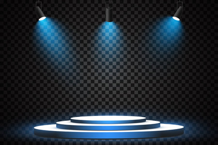 Vector Spotlights. Scene. Light Effects. Glow light effect. Vector illustration.のイラスト素材