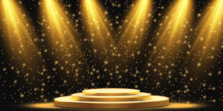 Vector Spotlights. Scene. Light Effects. Glow light effect. Vector illustration.のイラスト素材