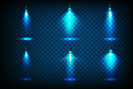 Vector Spotlights. Scene. Light Effects. Glow light effect. Vector illustration.のイラスト素材
