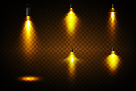 Vector Spotlights. Scene. Light Effects. Glow light effect. Vector illustration.のイラスト素材