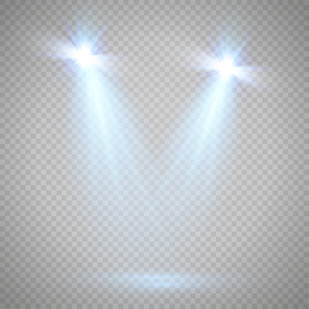 Vector Spotlights. Scene. Light Effects. Glow light effect. Vector illustration.のイラスト素材
