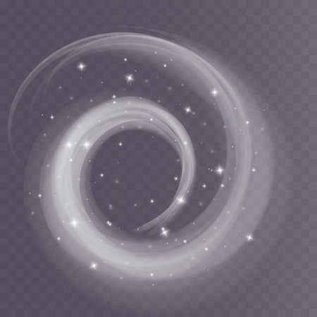 White png dust light. Bokeh light lights effect background. Christmas background of shining dust Christmas glowing light bokeh confetti and spark overlay texture for your design.のイラスト素材