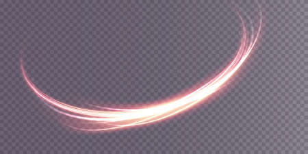 Luminous white lines of speed. Light glowing effect. Abstract motion lines. Light trail wave, fire path trace line, car lights, optic fiber and incandescence curve twirl png.のイラスト素材