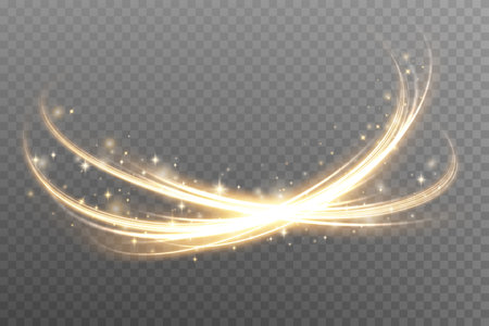 Luminous white lines of speed. Light glowing effect. Abstract motion lines. Light trail wave, fire path trace line, car lights, optic fiber and incandescence curve twirl png.のイラスト素材