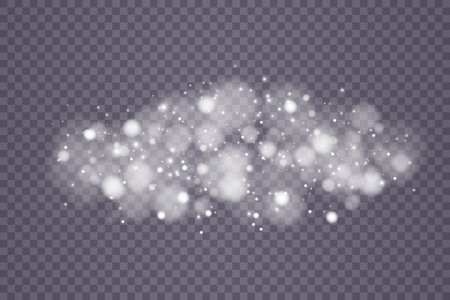 Shining bokeh isolated on transparent background. Light isolated lights. Transparent blurry shapes. Abstract light effect. Vector illustration.のイラスト素材