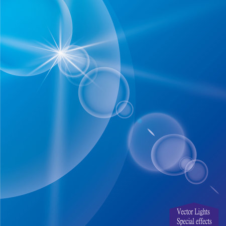 Vector transparent sunlight special lens flare light effect.のイラスト素材