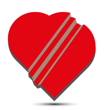 drawing with a graphic brush. ribbon heart. vector illustration, value, feelings signのイラスト素材