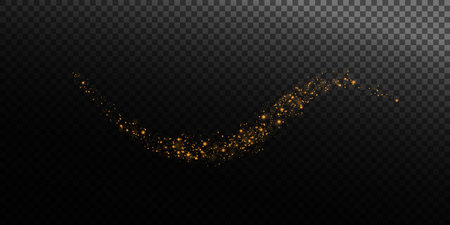 Experience the Golden Sparkle and Glitter Effect set on a beautifully transparent backgroundのイラスト素材