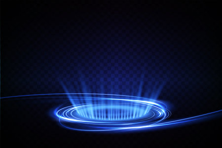 Stunning and Futuristic Blue Light Effects Artistically Created on a Dark Background Surfaceのイラスト素材