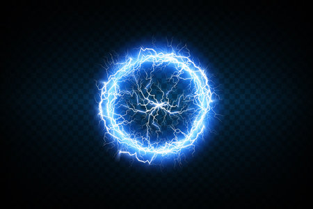 Dynamic and Colorful Electric Lightning Bolt Circle Illustration for Amazing Backgrounds and Visualsのイラスト素材