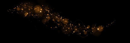 Glistening Golden Particles Resplendently Floating Over a Dark Background Exuding Elegance and Charmのイラスト素材