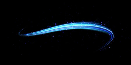 An Elegant Blue Light Glow set against a Deep Black Background creates a mesmerizing visual experienceのイラスト素材
