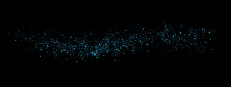 Glistening Aqua Particles Float Gently Against a Dark and Enigmatic Background, Creating an Intriguing Sceneのイラスト素材