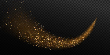 Experience the enchanting Golden Glittering Sparkle Effect, enhanced by an elegant Swirling Motion that captivatesのイラスト素材