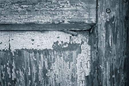 Fragment of a texture of  an old painted weathered wooden door. Black and whiteの写真素材