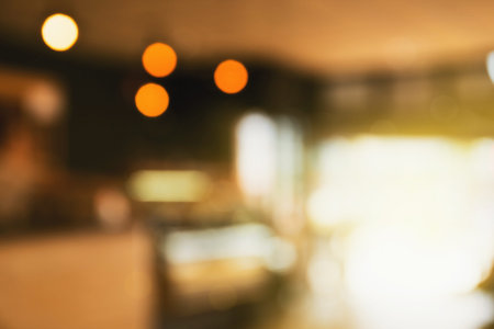 Blurred cafe interior. Abstract defocused background