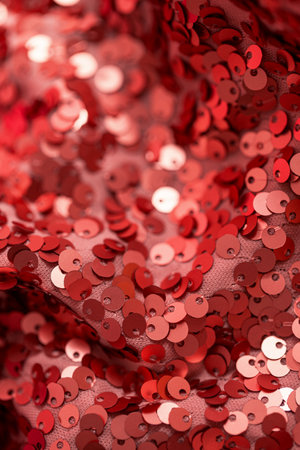 Abstract composition of fabric with shiny sequins. Holiday and party concept.の写真素材