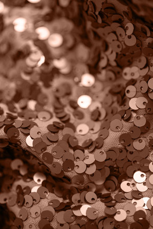Abstract composition of fabric with shiny sequins. Holiday and party concept. Color of the year 2025 inspiredの写真素材