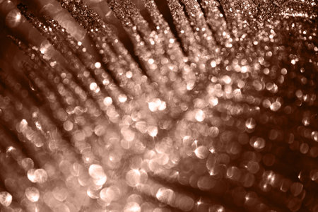 Abstract composition made of a decorative branch closeup. Defocused sparkles. Shiny festive and holiday background. Celebration and party concept. Color of the year 2025 inspiredの写真素材