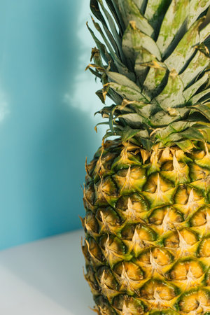 Abstract background made of pineapple closeupの写真素材
